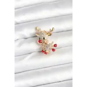 Noel Geyiği Model Yılbaşı Temalı Broş