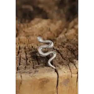 Otantik Yılan Tasarımlı Ayarlamalı Kadın Yüzük