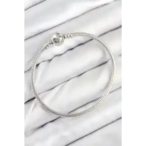 Pirinç Charm Topcuk Model Gümüş Renk Kadın Bileklik