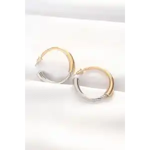 Pirinç Çift Renk Halka Küpe