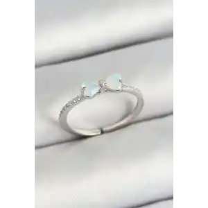 Pirinç Fiyonk Figürlü Zirkon Taşlı Gümüş Renk Ayarlanabilir Kadın Yüzük