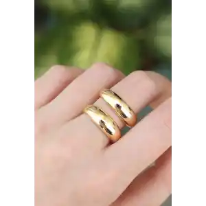 Pirinç Gold Renk Ayarlanabilir Şerit Yüzük