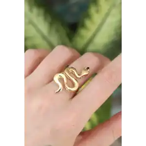 Pirinç Gold Renk Ayarlanabilir Yılan Yüzük
