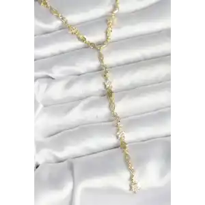 Pirinç Gold Renk Kadın Manifest Kolye