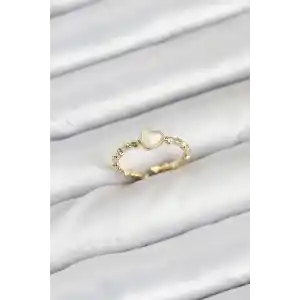 Pirinç Gold Renk Kalpli Model Kadın Yüzük