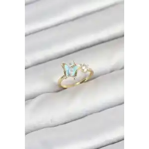 Pirinç Gold Renk Kelebek Model Kadın Yüzük