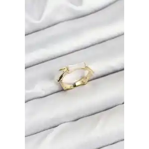 Pirinç Gold Renk Kemik Model Kadın Yüzük