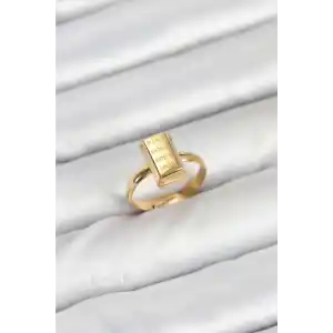 Pirinç Gold Renk Külçe Altın Model Kadın Yüzük