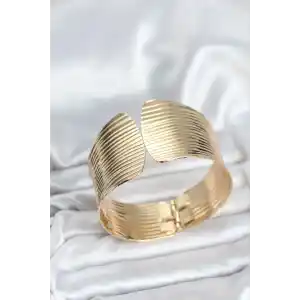 Pirinç Gold Renk Levha Model Kadın Bileklik