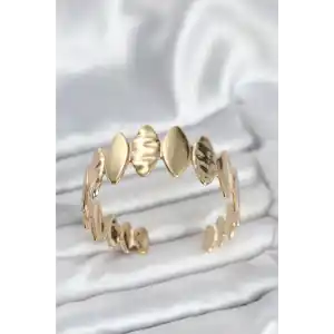 Pirinç Gold Renk Parçalı Model Kadın Bileklik