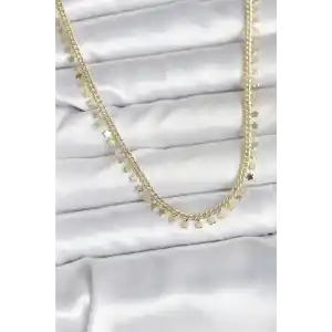 Pirinç Gold Renk Sıralı Yıldız Kadın Kolye