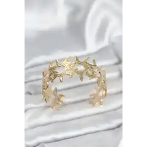 Pirinç Gold Renk Vintage Kadın Bileklik