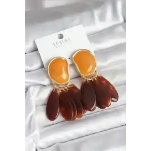 Pirinç Gold Renk Vintage Model Kadın Küpe