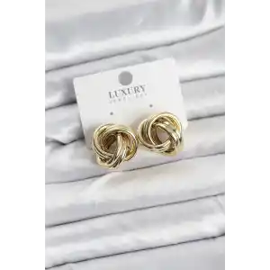 Pirinç Gold Renk Vintage Sarmal Model Kadın Küpe