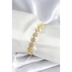 Pirinç Gold Renk Yıldız Model Kadın Bileklik