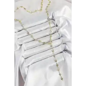 Pirinç Gold Renk Yıldızlı Kadın Y Kolye