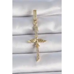 Pirinç Gold Renk Zirkon Taş Detaylı Elif Model Anka Kuşu Figür Ajda Charm