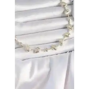 Pirinç Gold Renk Zirkon Taşlı Damla Model VIP Seri Exclusive Kadın Kolye