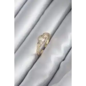 Pirinç Gold Renk Zirkon Taşlı Yılan Model Kadın Yüzük