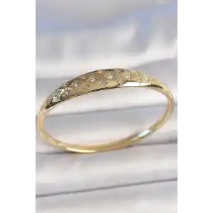 Pirinç Gold Renk Zirkon Taşlı Yıldız İşlemeli Kadın Kelepçe
