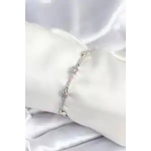 Pirinç Gümüş Renk Halley Yıldız Model Kadın Bileklik