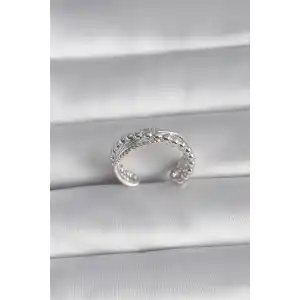 Pirinç Gümüş Renk Kadın Yüzük