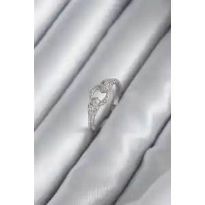 Pirinç Gümüş Renk Zirkon Taşlı Yılan Model Kadın Yüzük