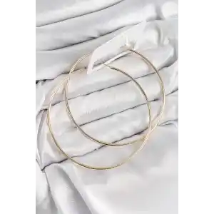 Pirinç Halka Model Gold Renk Kadın Küpe