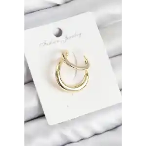 Pirinç Halka Model Gold Renk Sağ Kıkırdak Küpe