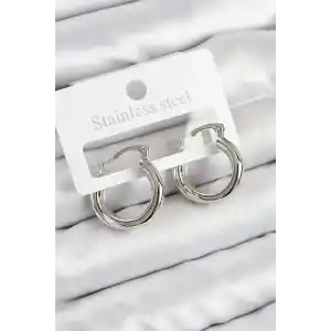 Pirinç Halka Model Gümüş Renk Kadın Küpe