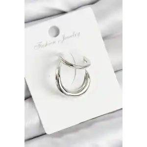 Pirinç Halka Model Gümüş Renk Sağ Kıkırdak Küpe