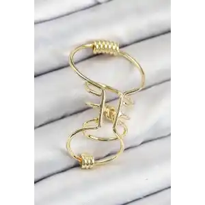 Pirinç Halkalı Model Gold Renk Kıkırdak Küpe