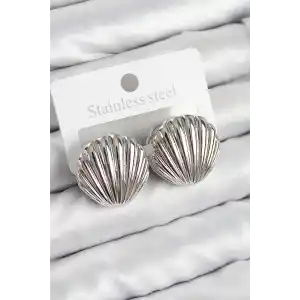 Pirinç İstiridye Model Gümüş Renk Kadın Küpe