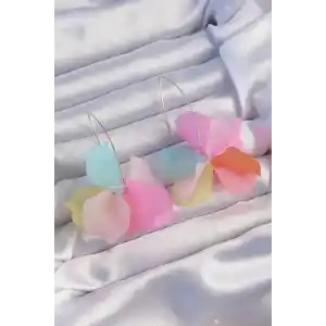 Pirinç Karışık Renkli Flora Küpe