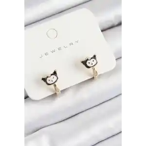 Pirinç Kuromi Model Gold Renk Çocuk Küpe