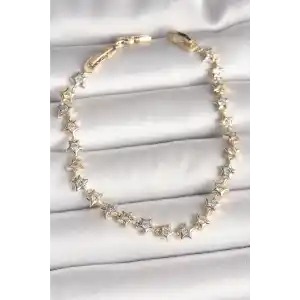 Pirinç Mix Renk Zirkon Taşlı Yıldız Model VIP Seri Kadın Bileklik