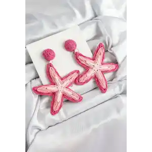 Pirinç Pembe Deniz Yıldızı Model Gold Renk Kadın Hasır Küpe