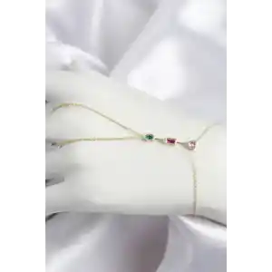 Pirinç Renkli Zirkon Taşlı Model Gold Renk Şahmeran