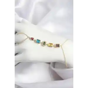 Pirinç Renkli Zirkon Taşlı Model Gold Renk Şahmeran
