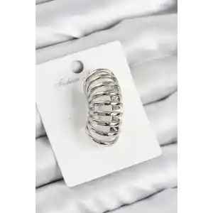 Pirinç Yay Model Gümüş Renk Sağ Kıkırdak Küpe