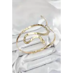 Pirinç Yılan Model Gold Renk Kadın Pazu Bileklik