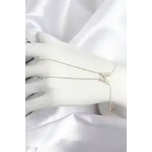 Pirinç Zirkon Taşlı Kelebek Model Gold Renk Şahmeran