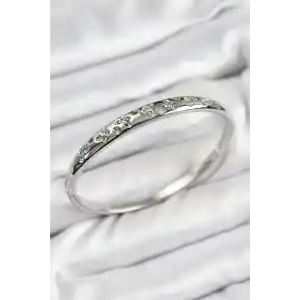 Pirinç Zirkon Taşlı Kelebek Model Gümüş Renk Kadın Kelepçe