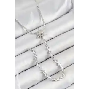 Pirinç Zirkon Taşlı Kutup Yıldızı Model Gold Renk Y Kolye