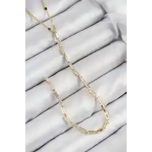 Pirinç Zirkon Taşlı Model Gold Renk Y Kolye