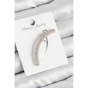 Pirinç Zirkon Taşlı Model Gümüş Renk Sağ Kıkırdak Küpe