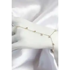 Pirinç Zirkon Taşlı Sallantılı Model Gold Renk Kadın Şahmeran