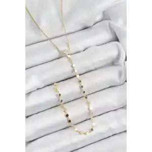 Pirinç Zirkon Taşlı Yıldız Figürlü Y Model Gold Renk Kadın Kolye
