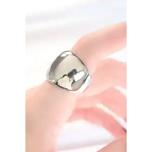 Silver Renk Ayarlanabilir Bombeli Ayna Yüzük