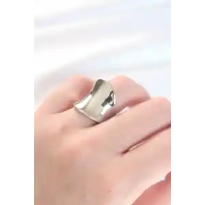 Silver Renk Ayarlanabilir Kavisli Ayna Yüzük